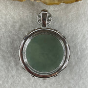 Natural Type A Icy Light Green Jadeite Round Wushipai Pendant in S925 Silver | (6.62g | 20.0 x 10.0mm | Unobstructed Peace & Protection Anchor, Feng Shui Harmony & Executive Calm Pendant) - Huangs Jadeite and Jewelry Pte Ltd