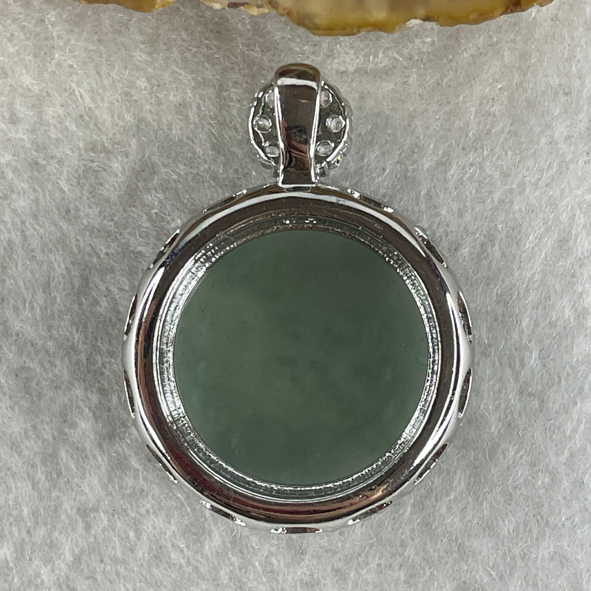 Natural Type A Icy Light Green Jadeite Round Wushipai Pendant in S925 Silver | (6.62g | 20.0 x 10.0mm | Unobstructed Peace & Protection Anchor, Feng Shui Harmony & Executive Calm Pendant) - Huangs Jadeite and Jewelry Pte Ltd