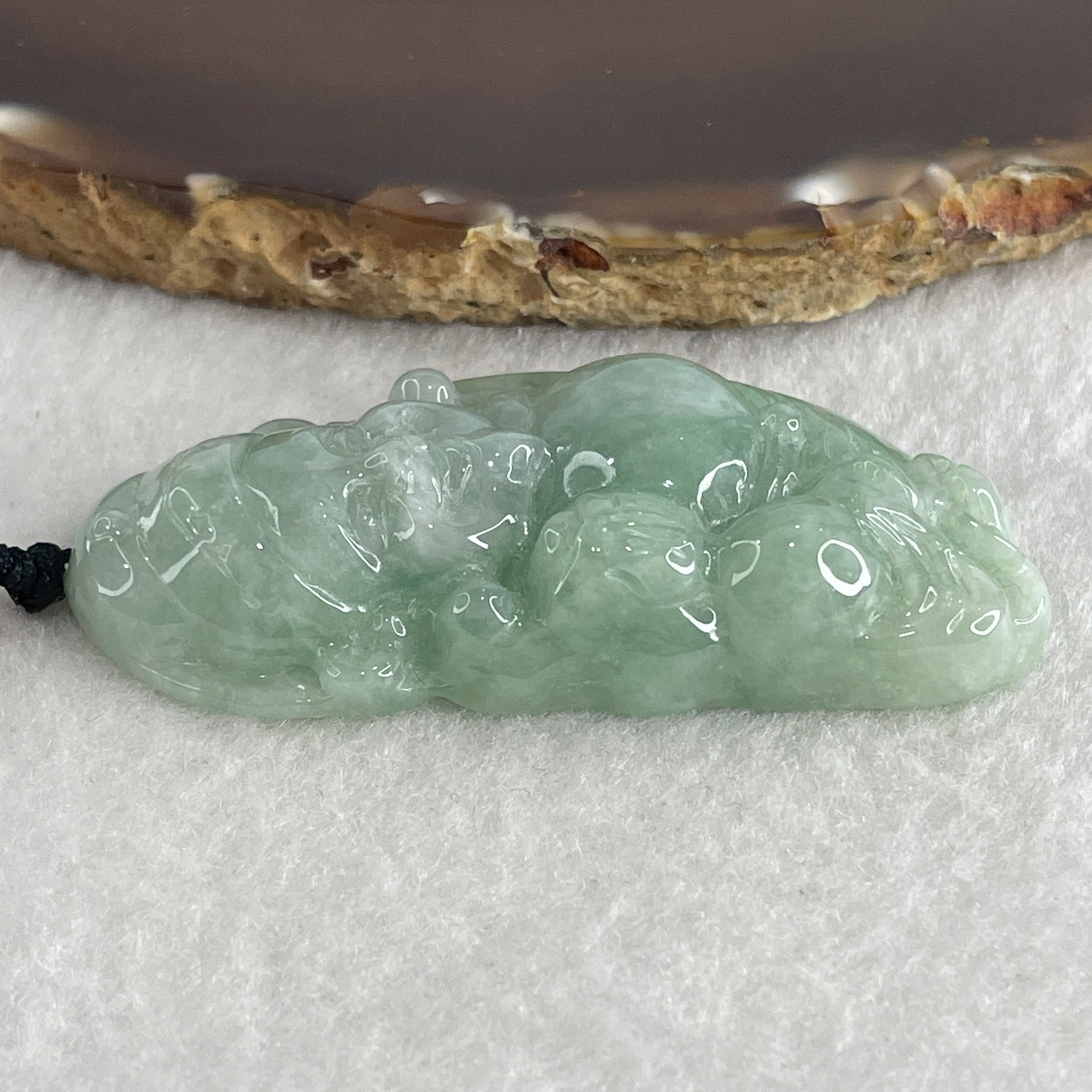 Natural Type A Green Jadeite Cai Shen Ye God of Fortune Pendant 40.74g 61.2 by 30.7 by 11.8mm - Huangs Jadeite and Jewelry Pte Ltd