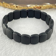 Natural Dark Matt Black Amber Beads Bracelet 天然大黑天翁琥珀手链 11.20g 17cm 14.5 by 11.2 by 5.1mm 18pcs - Huangs Jadeite and Jewelry Pte Ltd