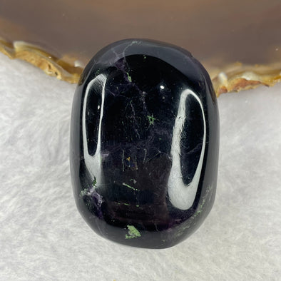 Natural Deep Intense Purple and Green Fluorite Crystal Mini Paper Weight Display 71.59g 46.4 by 32.8 by 22.6mm - Huangs Jadeite and Jewelry Pte Ltd