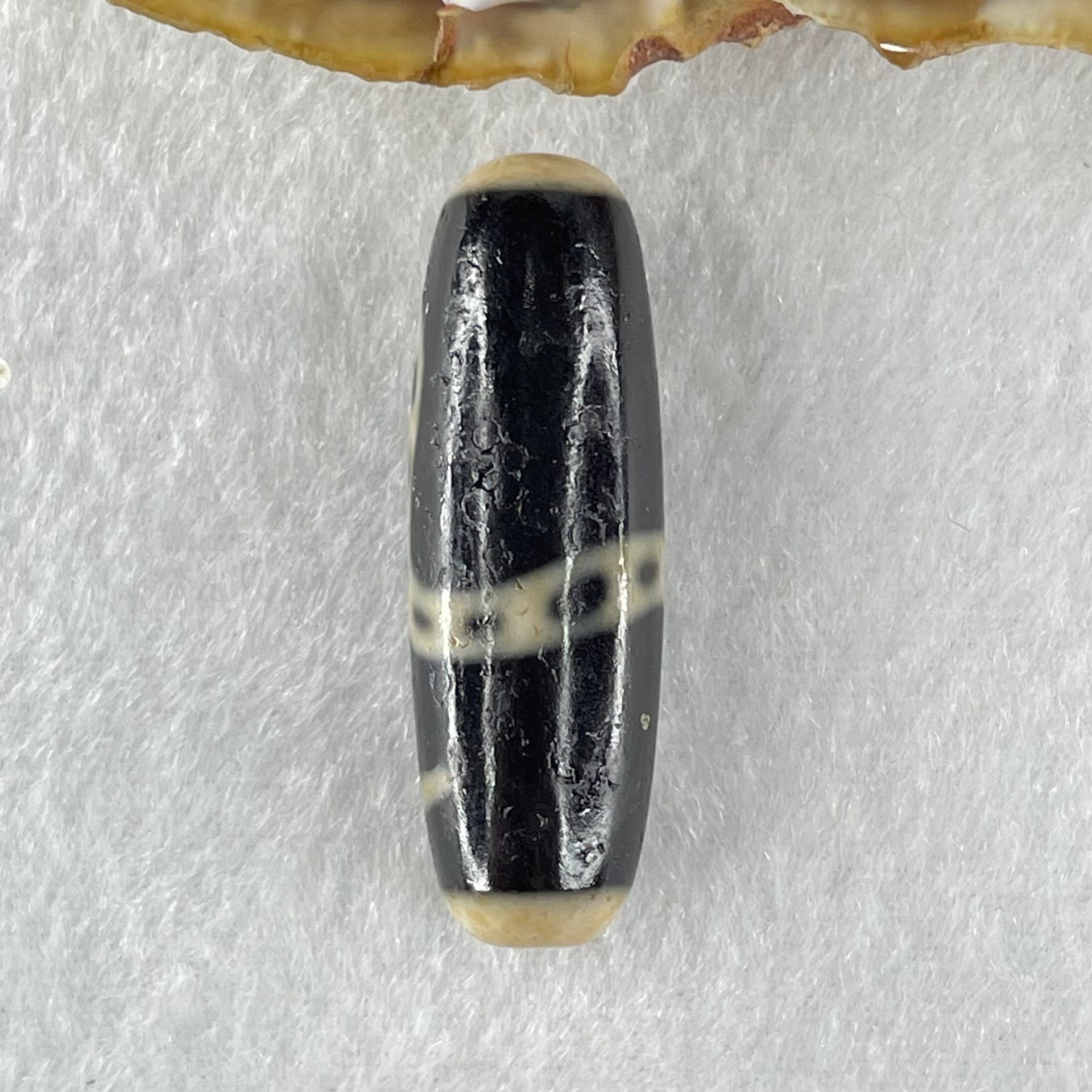 Natural Powerful Tibetan Old Oily Agate Snake Dzi Bead Heavenly Master (Tian Zhu) 蛇天珠 8.14g 36.8 by 11.6mm - Huangs Jadeite and Jewelry Pte Ltd