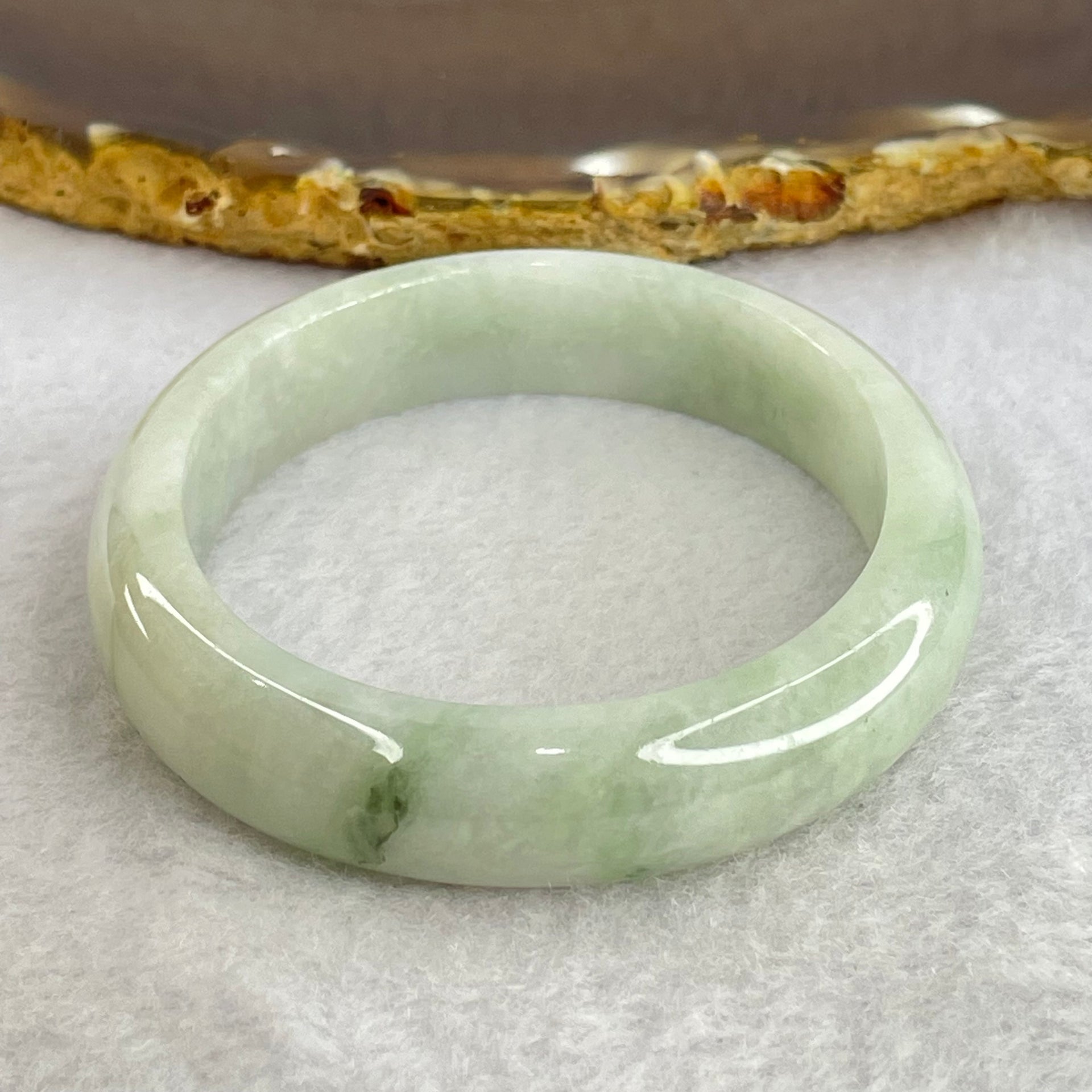Type A Light Blueish Green Jadeite Bangle Internal Diameter 55.1mm 41.53g 12.2 by 7.2mm (Internal Lines) - Huangs Jadeite and Jewelry Pte Ltd