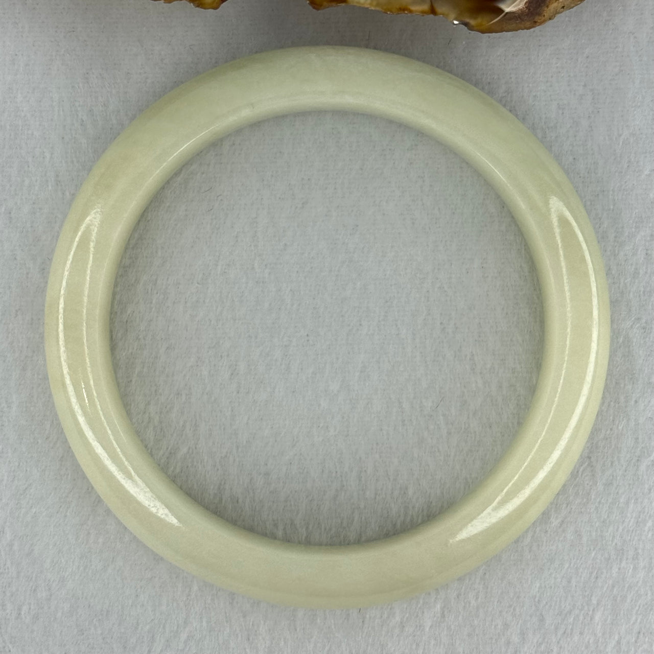 Type A Light Green Jadeite Bangle Internal Diameter 57.5mm 57.45g 12.8 by 8.4mm (Very Slight External Rough) - Huangs Jadeite and Jewelry Pte Ltd