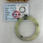 Type A Light Green with Moss Green Piao Hua Jadeite Dragon Bangle Internal Diameter 57.1mm 62.53g 11.5 by 12.4mm (Internal Line) - Huangs Jadeite and Jewelry Pte Ltd