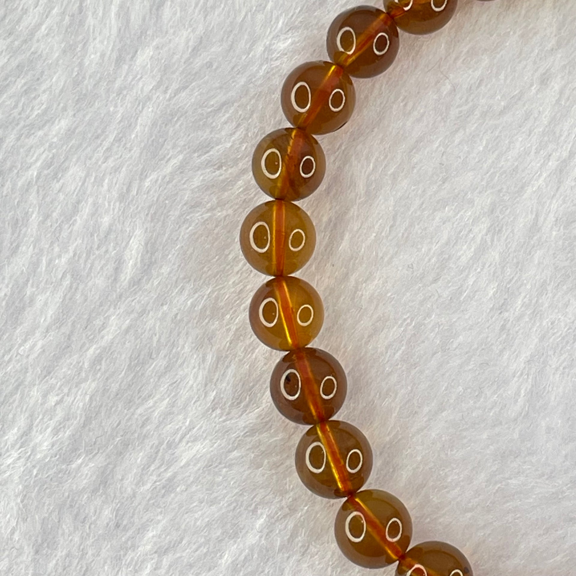 Natural Cognac Amber Beads Bracelet 4.17g 15cm 6.6mm 27 Beads - Huangs Jadeite and Jewelry Pte Ltd
