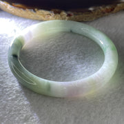 Type A Green and Lavender Jade Jadeite Bangle 35.17g inner Dia 55.5mm 7.6 by 7.7mm (Slight External Rough) - Huangs Jadeite and Jewelry Pte Ltd