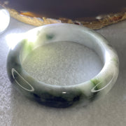 Natural Type Lavender with Wuji Grey and Dark Green Piao Hua Jadeite Bangle 70.71g Inner Diameter 55.4mm 14.0 by 9.5mm (Slight External Rough) - Huangs Jadeite and Jewelry Pte Ltd