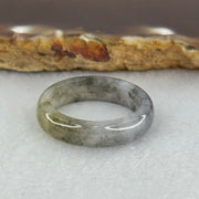 Type A Icy Wuji Black Grey with Yellow Jadeite Ring 3.21g 5.8 by 3.2mm US9.2 HK20.5 (Very Slight Internal Fine Line) - Huangs Jadeite and Jewelry Pte Ltd