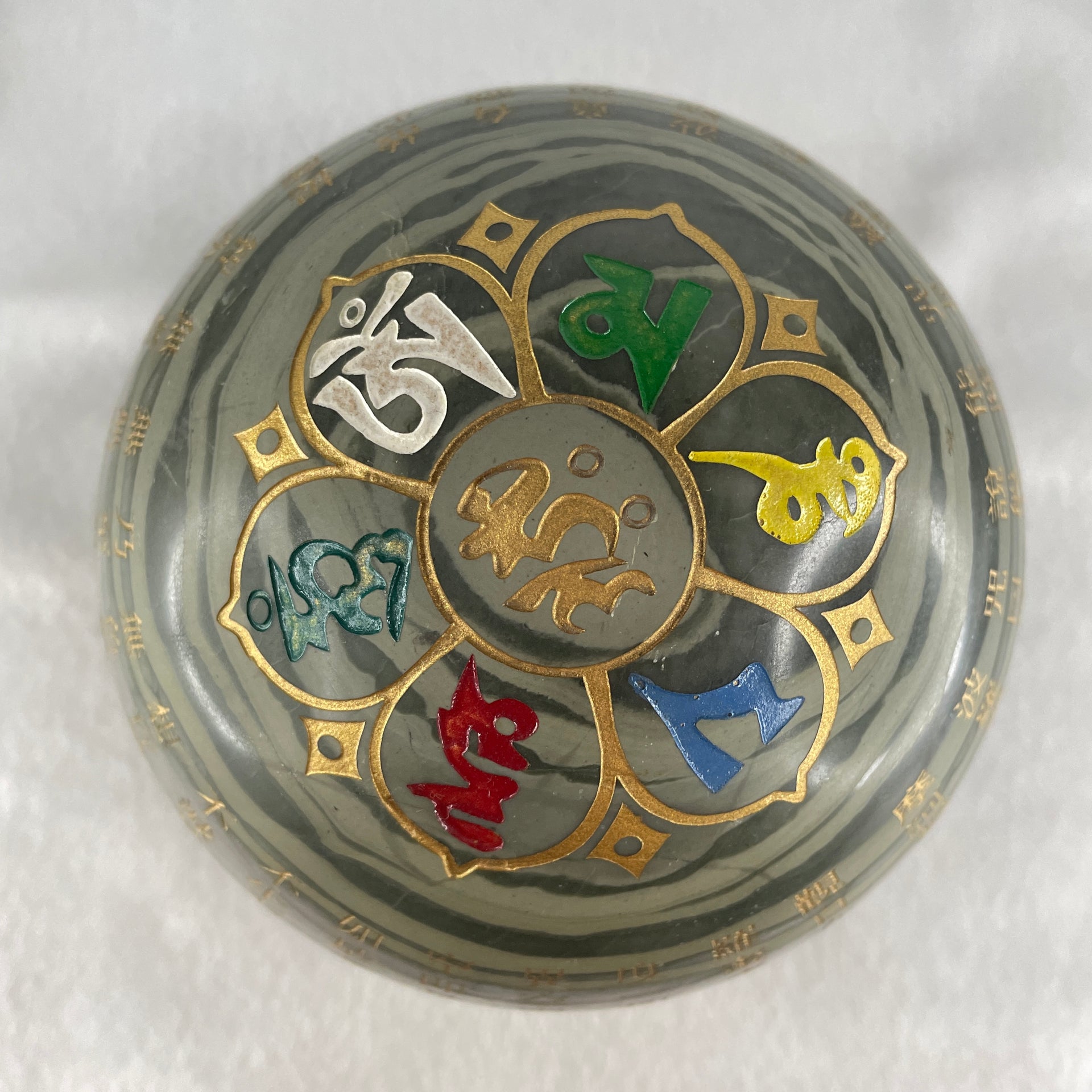 Natural Polychrome Jasper Ball Display with Wooden Stand 2338.9g 109.0 by 160.0mm - Huangs Jadeite and Jewelry Pte Ltd