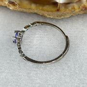 Natural Blue Tanzanite Ring in S925 Sliver 1.05g 4.0 by 2.5mm (Adjustable Size) - Huangs Jadeite and Jewelry Pte Ltd