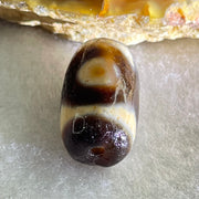 Natural Powerful Tibetan Old Oily Agate 3 Eyes Dzi Bead Heavenly Master (Tian Zhu) 三眼天诛 2.83g 17.4 by 10.1mm - Huangs Jadeite and Jewelry Pte Ltd