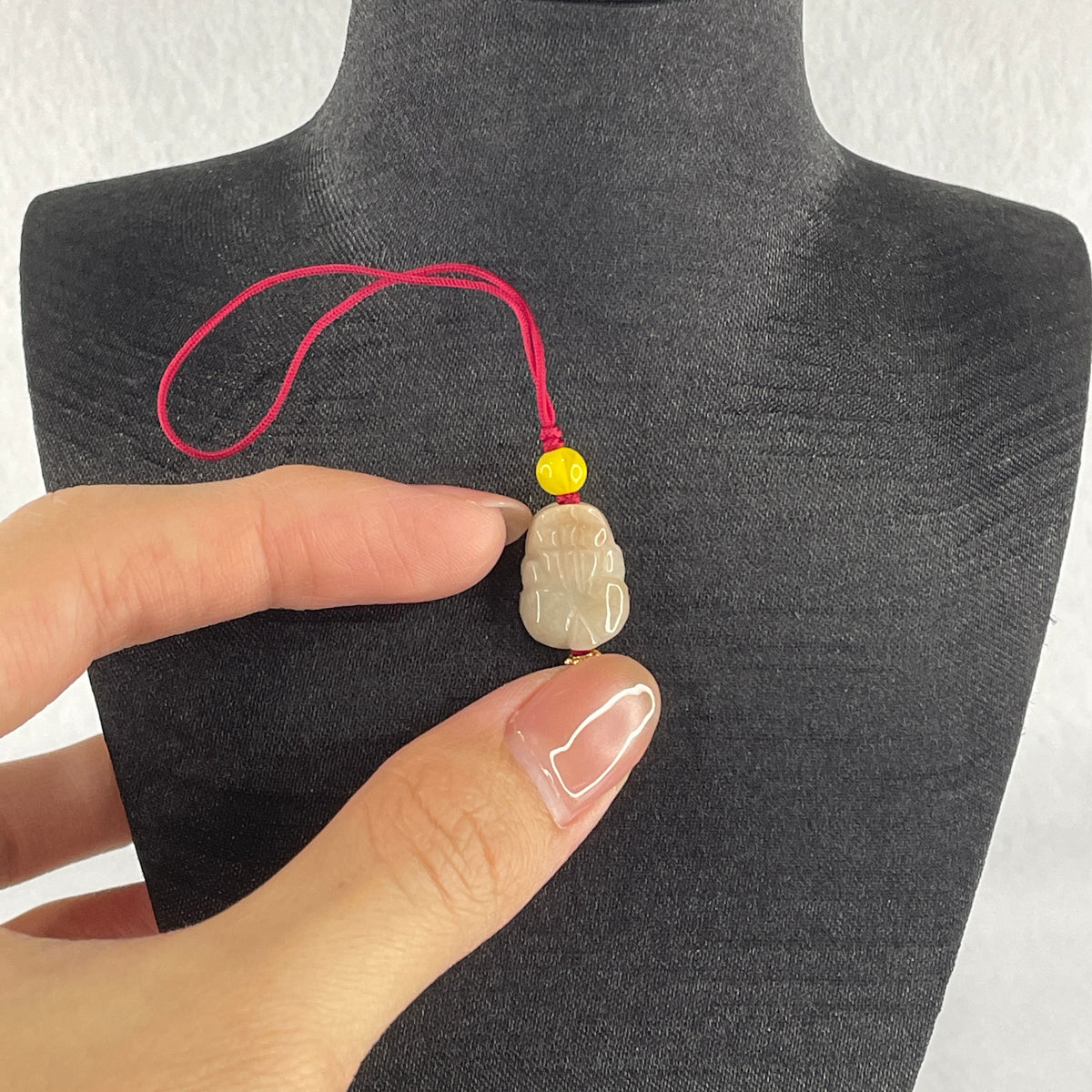 Natural Type A Light Brownish-Red Jadeite Pixiu Charm | Wealth-Attracting Mythical Beast & Protection Talisman (2.39g | 15.6 x 11.6 x 5.5mm) - Huangs Jadeite and Jewelry Pte Ltd
