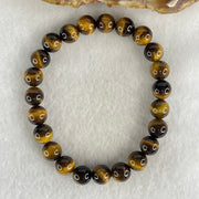 Natural Yellow Tiger's Eye Quartz Beads Bracelet 18.22g 16cm 8.5mm 23 Beads - Huangs Jadeite and Jewelry Pte Ltd