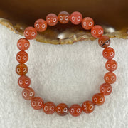 Natural Red Agate Beads Bracelet 16.91g 15cm 8.1mm 23Beads - Huangs Jadeite and Jewelry Pte Ltd