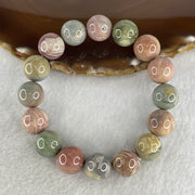 Certified Natural Alashan Agate Pastel Green Beads Bracelet 49.658g 17cm 13.3mm 16Beads - Huangs Jadeite and Jewelry Pte Ltd