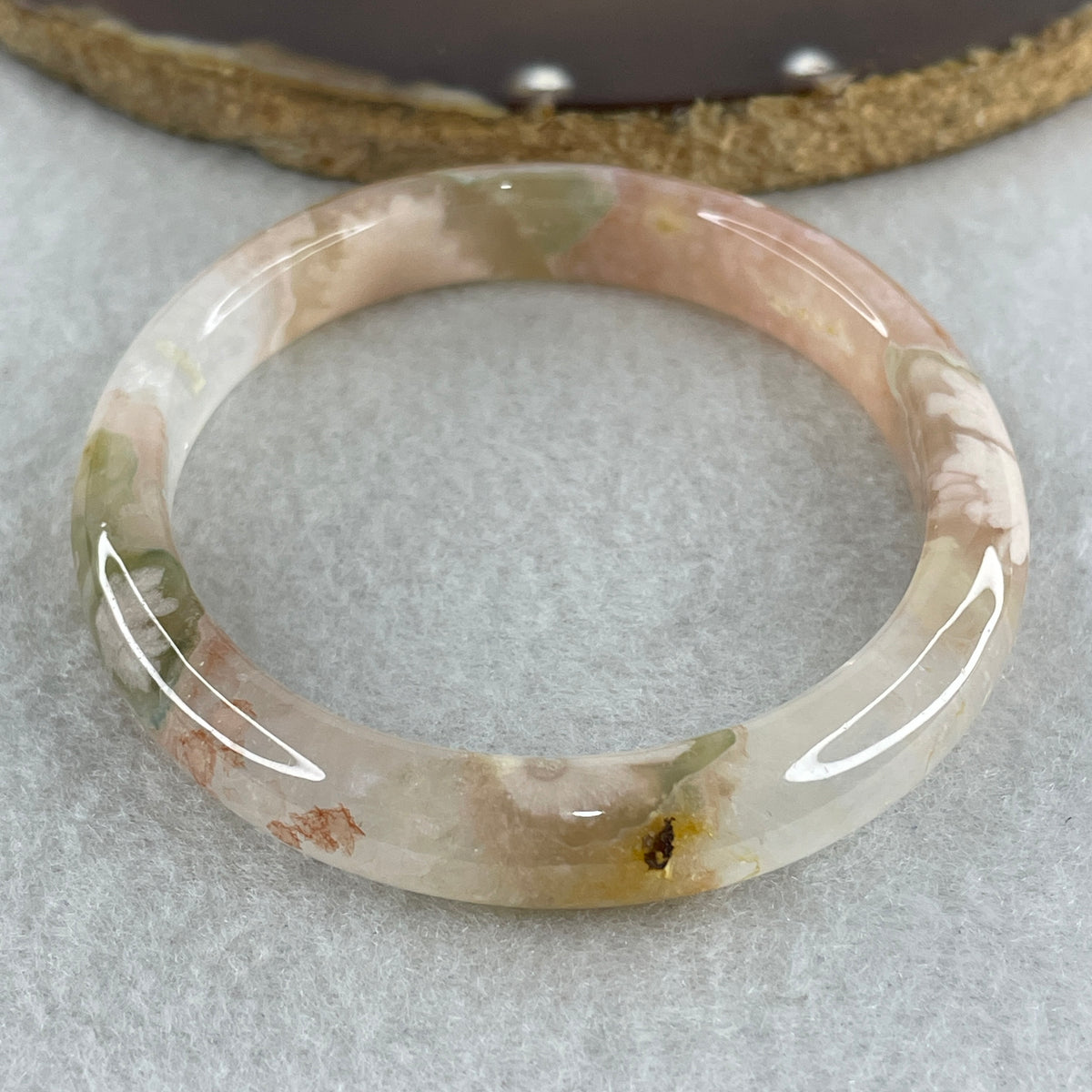 Natural Pink Flower Agate Oval Bangle Set | (68.69g | 55.6mm ID | 9.0 x 6.9mm | Blooming Self-Love & Emotional Renewal Anchor, Feng Shui Harmony & Sovereign Guifei Stacking Bangle Set) - Huangs Jadeite and Jewelry Pte Ltd