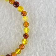 Natural Mixed Color Amber Beads Bracelet 2.50g 16.5cm 5.1mm 38 Beads - Huangs Jadeite and Jewelry Pte Ltd