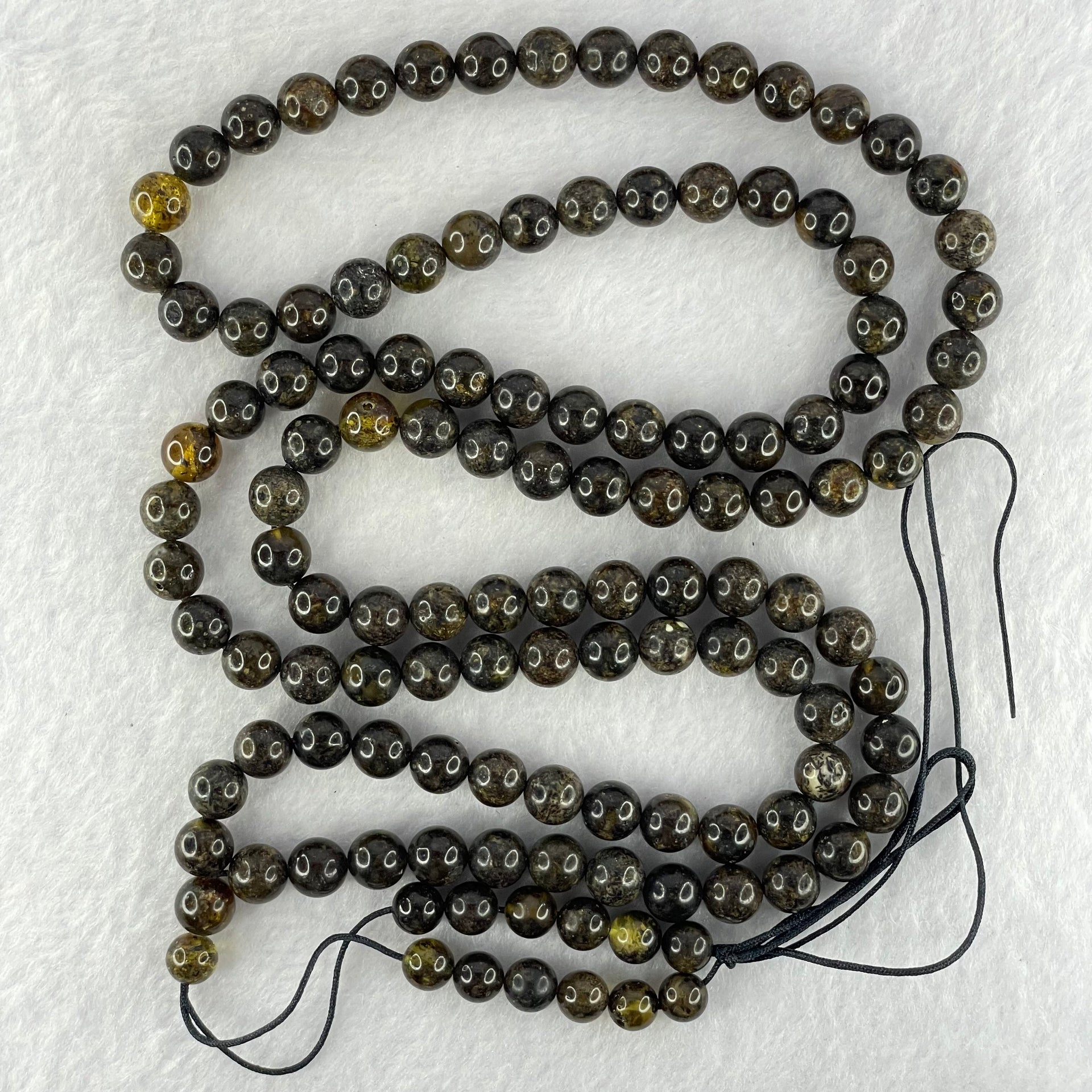 Natural Medicine King Amber Beads Necklace 天然药王琥珀项链 36.73g 92cm 8.3mm 111 Beads - Huangs Jadeite and Jewelry Pte Ltd