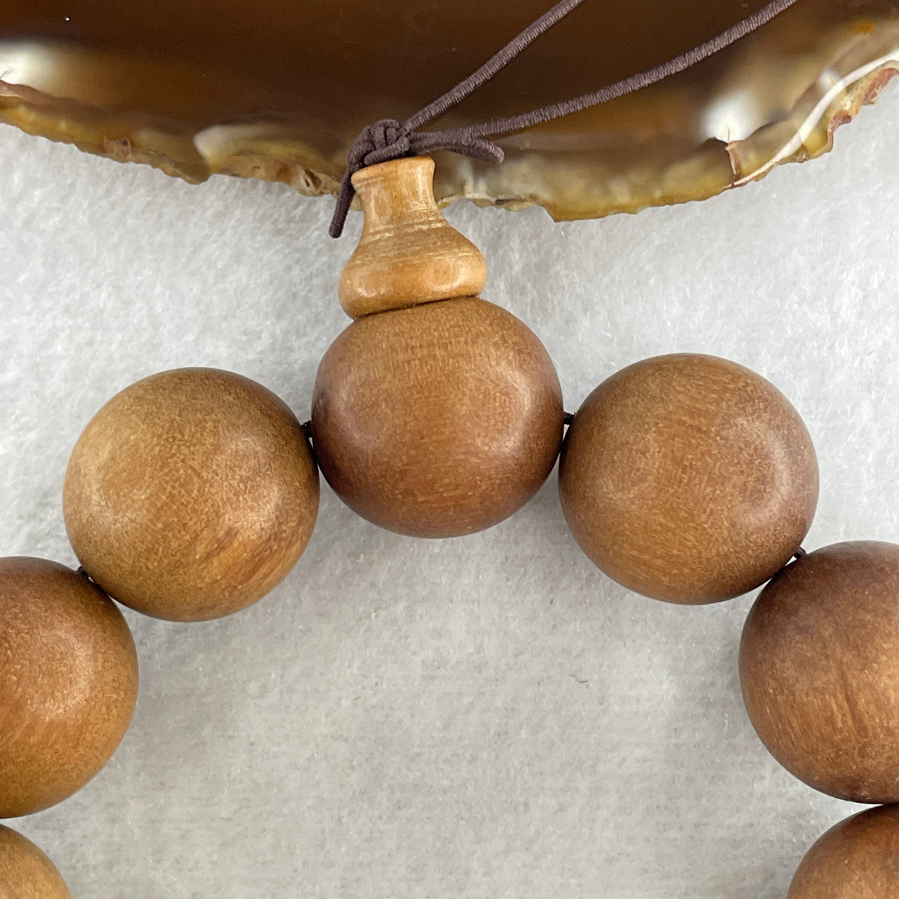 Certified Natural Sandalwood Beads Bracelet 52.14g 18cm 19.8mm 12Beads - Huangs Jadeite and Jewelry Pte Ltd