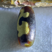 Natural Powerful Tibetan Old Oily Agate Green Tara Dzi Bead Heavenly Master (Tian Zhu) 绿度母天珠 5.76g 27.8 by 11.6mm - Huangs Jadeite and Jewelry Pte Ltd