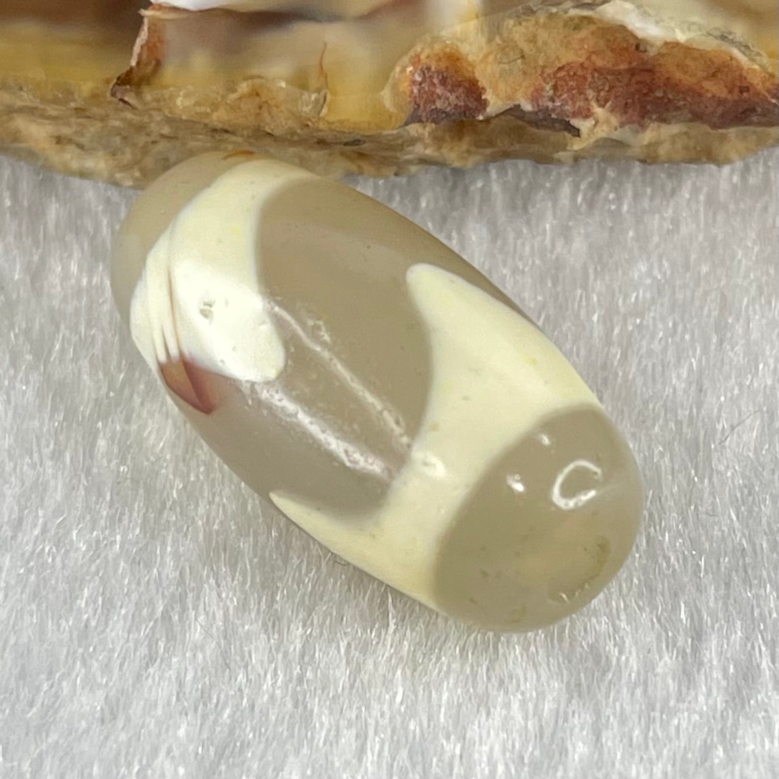 Natural Powerful Tibetan Old Oily Agate Tiger Tooth Daluo Dzi Bead Heavenly Master (Tian Zhu) 虎呀天诛 2.81g 20.0 by 10.0mm - Huangs Jadeite and Jewelry Pte Ltd