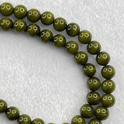 Green Wood Beads Necklace 18.08g 8.3mm 108 Beads - Huangs Jadeite and Jewelry Pte Ltd