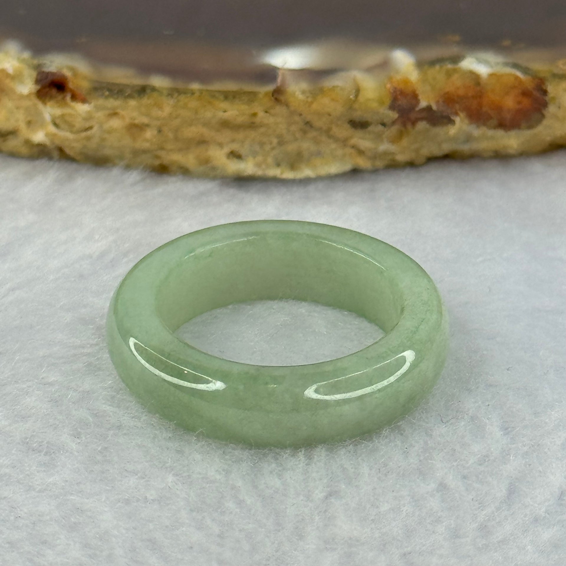 Type A Green Jadeite Ring 4.18g 6.3 by 3.9mm US7.25 HK16 - Huangs Jadeite and Jewelry Pte Ltd