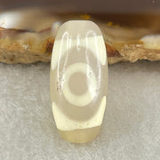 Natural Powerful Tibetan Old Oily Agate 3 Eyes Dzi Bead Heavenly Master (Tian Zhu) 三眼天诛 2.63g 20.0 by 9.7mm - Huangs Jadeite and Jewelry Pte Ltd
