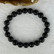 Natural Black Rutilated Quartz Beads Bracelet 天然黑发水晶手链 23.53g 16cm 9.4mm 21 Beads - Huangs Jadeite and Jewelry Pte Ltd