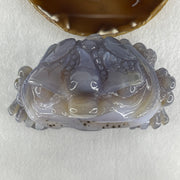 Natural Jelly Purpleish Wuji with White Agate with Crystal 3 Legged Toast Display 1,214.2g 155.0 by 90.0 by 100.0mm - Huangs Jadeite and Jewelry Pte Ltd