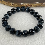 Natural Blue Tiger Eye Quartz Beads Bracelet 31.36g 17.5cm 10.9mm 19 Beads - Huangs Jadeite and Jewelry Pte Ltd