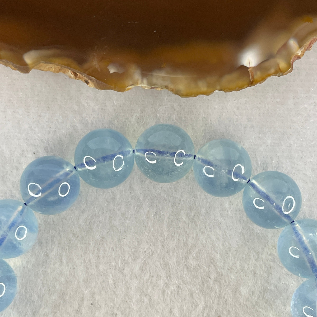 Certified Above Average Natural Aquamarine Beads Bracelet | 17cm with 18 Beads 11.7mm (39.37g | Ocean Blue Translucency | Throat & Third Eye Chakra Harmony, Tranquil Communication & Serene Wealth Shield)