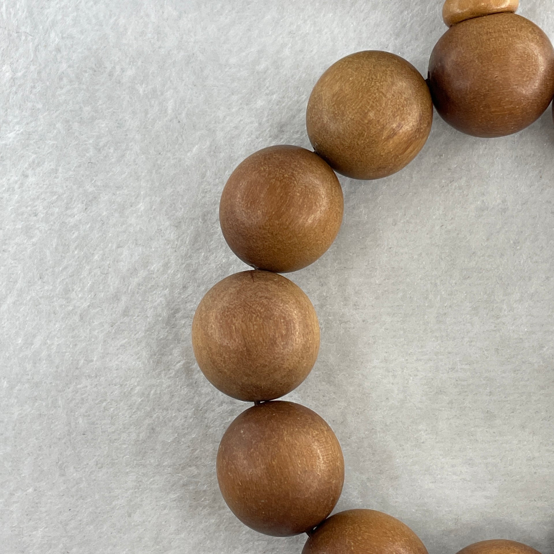 Certified Natural Sandalwood Beads Bracelet 52.14g 18cm 19.8mm 12Beads - Huangs Jadeite and Jewelry Pte Ltd