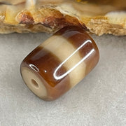 Natural Powerful Tibetan Old Oily Agate One Line Dzi Bead Heavenly Master (Tian Zhu) 2.44g 13.3 by 10.1mm - Huangs Jadeite and Jewelry Pte Ltd