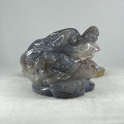 Natural Purpleish Wuji with White Agate with Amethyst 3 Legged Toast Display 1,382.4g 157.0 by 108.0 by 85.0mm - Huangs Jadeite and Jewelry Pte Ltd