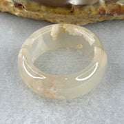 Natural Pinkish Flower Agate Ring 5.52g 9.5 by 4.0mm US 9.2 HK 20.5 - Huangs Jadeite and Jewelry Pte Ltd