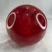 Red Cherry Quartz Sphere Ball with Wooden Stand Display 2,400.3g 125.0 by 170.0mm - Huangs Jadeite and Jewelry Pte Ltd