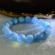 Natural Aquamarine Beads Bracelet 43.13g 18cm 12.4mm 17 Beads - Huangs Jadeite and Jewelry Pte Ltd