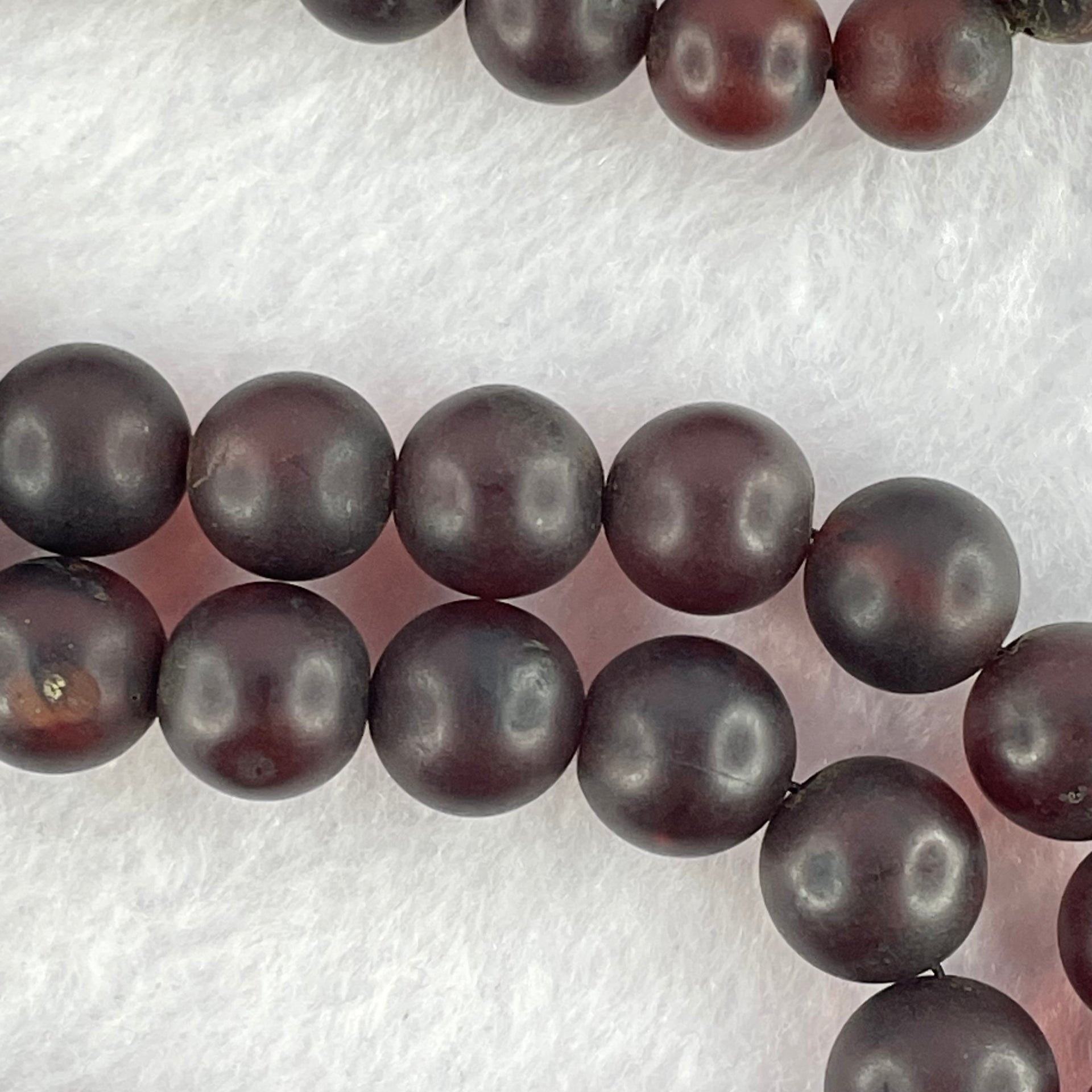 Natural Dark Red Medicine Amber Beads Necklace 天然红药琥珀项链  35.36g 56cm 9.0 - 12.0mm 56 Beads - Huangs Jadeite and Jewelry Pte Ltd