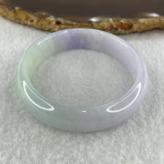 Type A Natural Jelly Lavender Light Green Jadeite Oval Bangle 31.54g Inner Diameter 53.6mm 12.0 by 5.9mm (Internal Lines) - Huangs Jadeite and Jewelry Pte Ltd