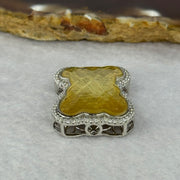 Natural Meteorite Bear Charm in S925 Silver with Crystals For Necklace / Bracelet (Gold Color) 7.33g 26.0 by 21.3 by 8.5mm - Huangs Jadeite and Jewelry Pte Ltd