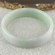 Type A Green Lavender with Yellow Spot Jadeite Flat Round Bangle 27.20g Internal Diameter 51.8mm 12.7 by 4.0mm (Perfect) - Huangs Jadeite and Jewelry Pte Ltd