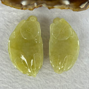 Grand Master Type A Yellow Jadeite Dragon Turtle Pair 54.05g 49.6 by 27.2 by 13.6mm - Huangs Jadeite and Jewelry Pte Ltd