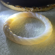 Natural Purple Flower Agate Bangle Set 77.78g Inner Diameter 55.7mm 9.6 by 10.5mm (Perfect) - Huangs Jadeite and Jewelry Pte Ltd