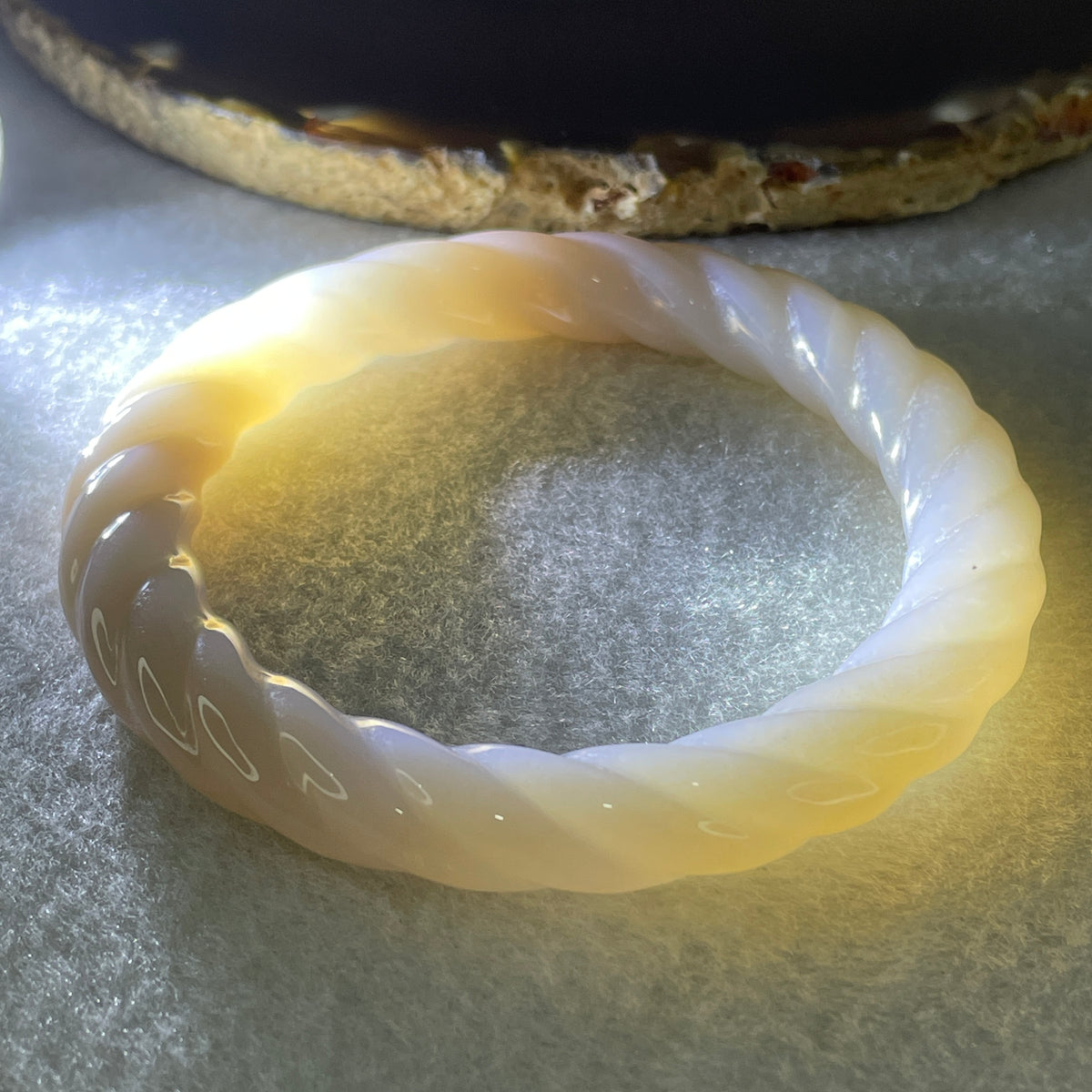Natural Purple Flower Agate Bangle Set 77.78g Inner Diameter 55.7mm 9.6 by 10.5mm (Perfect) - Huangs Jadeite and Jewelry Pte Ltd