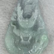 Type A Green Lavender Jadeite Dragon Pendant 61.74g 72.1 by 47.2 by 13.3mm - Huangs Jadeite and Jewelry Pte Ltd