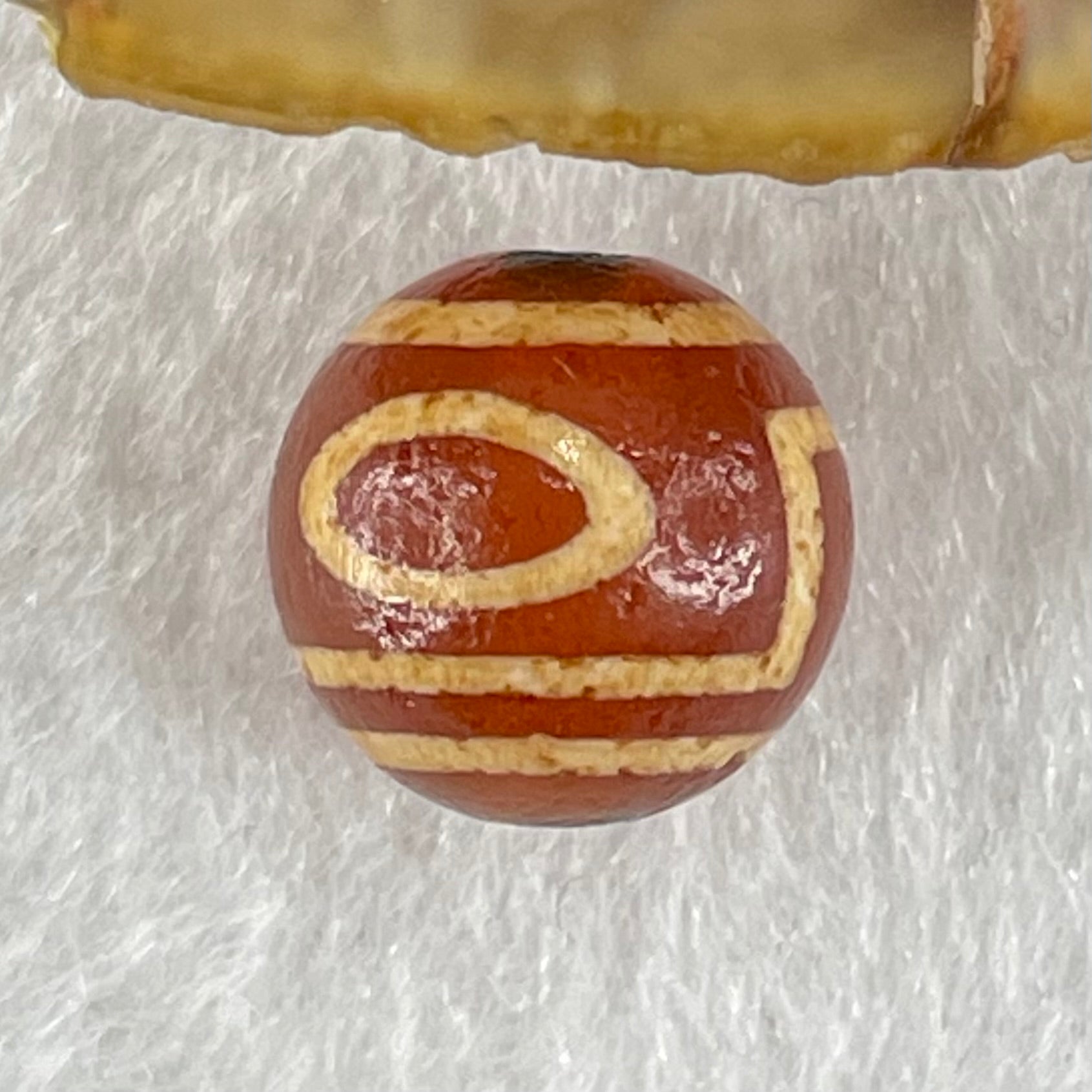 Natural Powerful Tibetan Old Oily Agate 1 Eye With Mountain Support Dzi Bead Heavenly Master (Tian Zhu) 一眼靠天珠 1.49g 10.1 by 10.3mm - Huangs Jadeite and Jewelry Pte Ltd