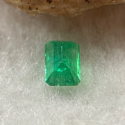 Natural Colombia Vivid Green Emerald (Beryl) Cut-Cornered Rectangular Step cut 0.47ct 5.6 by 3.9 by 2.8mm - Huangs Jadeite and Jewelry Pte Ltd