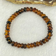 Natural Dark Brownish Yellow Medicine Amber Beads Bracelet 天然抚顺药珀手链 4.28g 15cm 6.6mm 42 Beads - Huangs Jadeite and Jewelry Pte Ltd